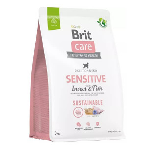 BRIT CARE DOG SENSITIVE INSECT & FISH sausā barība suņiem Kukaiņi, zivis 3kg